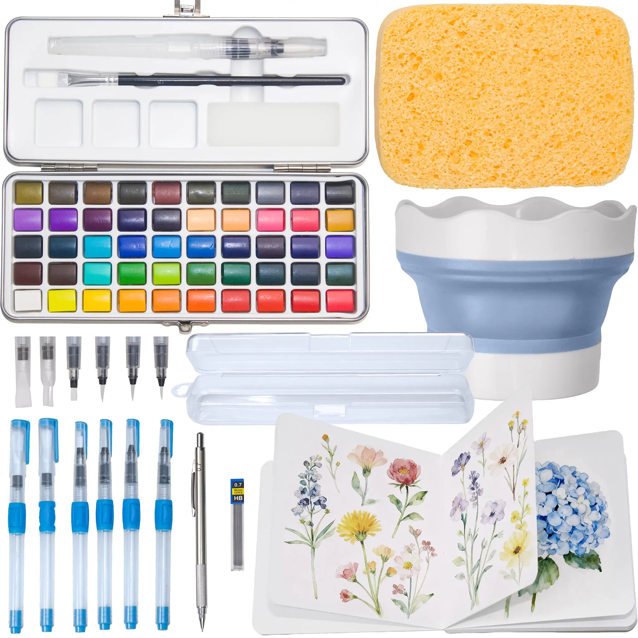50 Colors Watercolor Paint Set