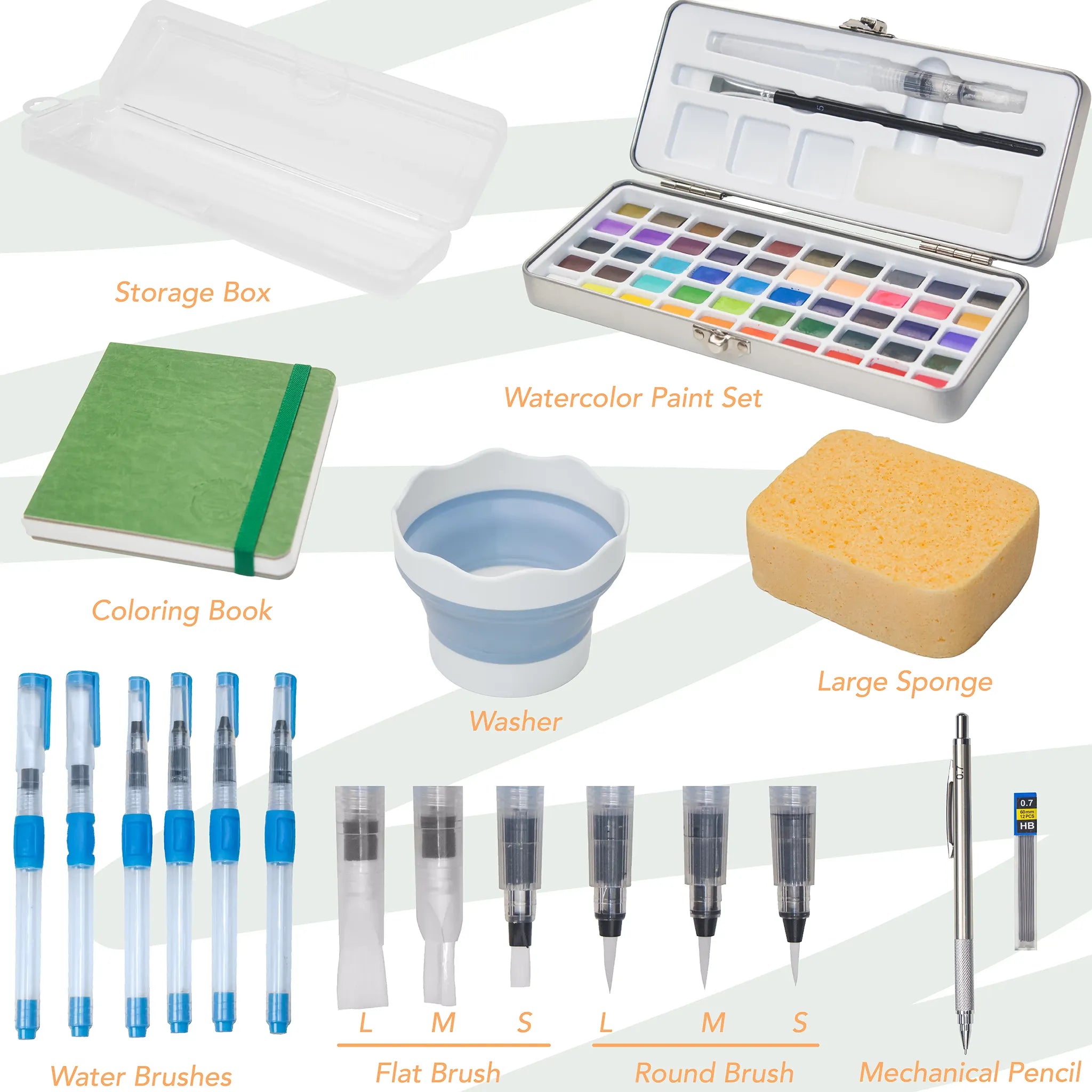 50 Colors Watercolor Paint Set